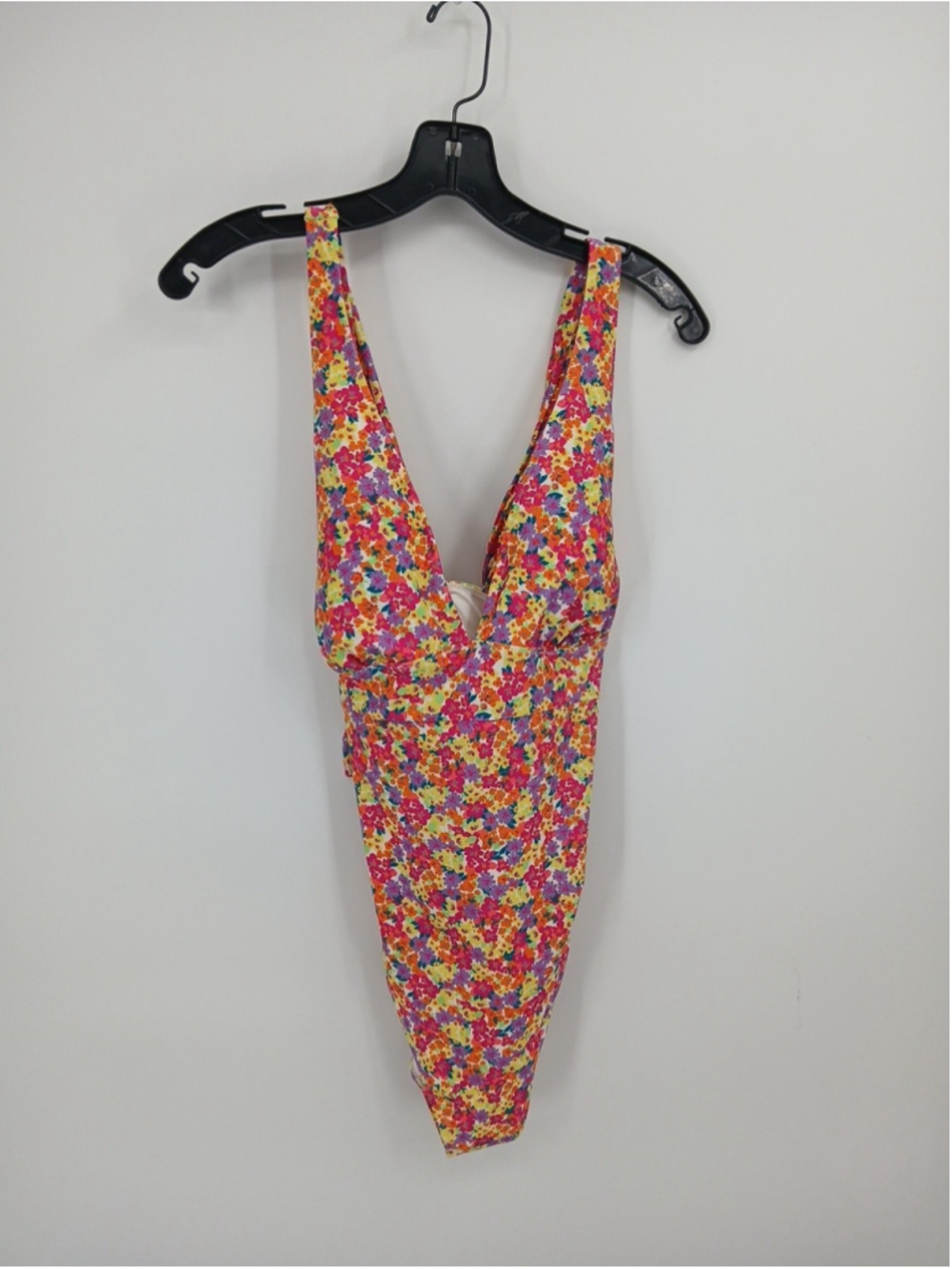 Old Navy Womens One Piece Swimsuit Size L Floral Polyester Tie Back